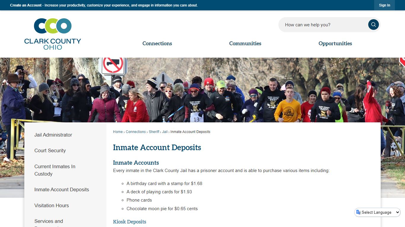 Inmate Account Deposits | Clark County, OH - Official Website